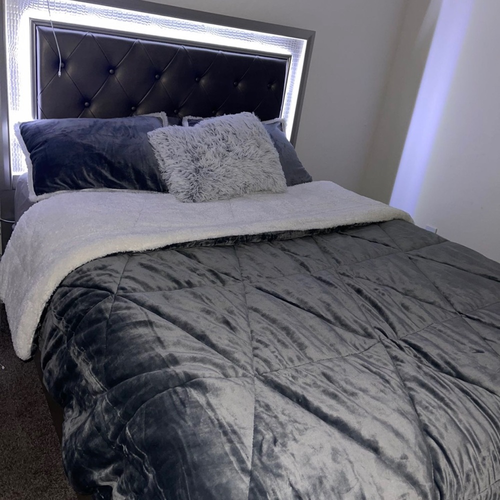 Queen Sized Bed w/ Built in LED (need gone asap) Negotiable.